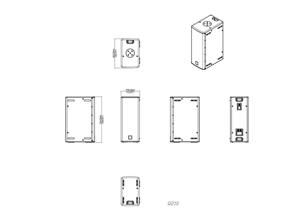 Martin AudioBlackline Q210 Tech Drawing
