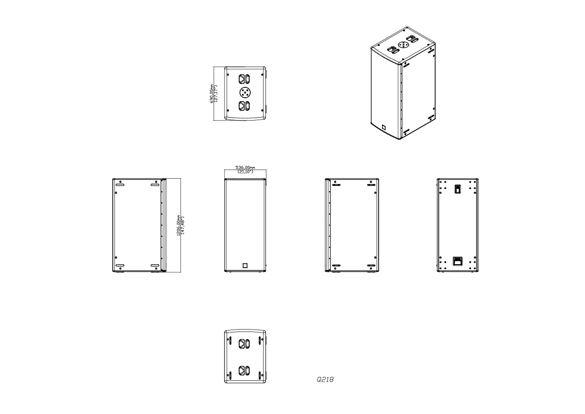 Martin AudioBlackline Q218 Tech Drawing