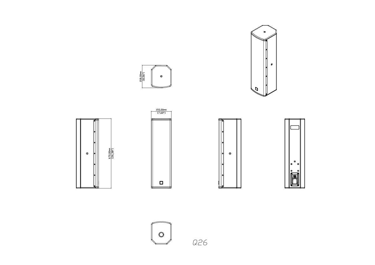Martin AudioBlackline Q26 Tech Drawing