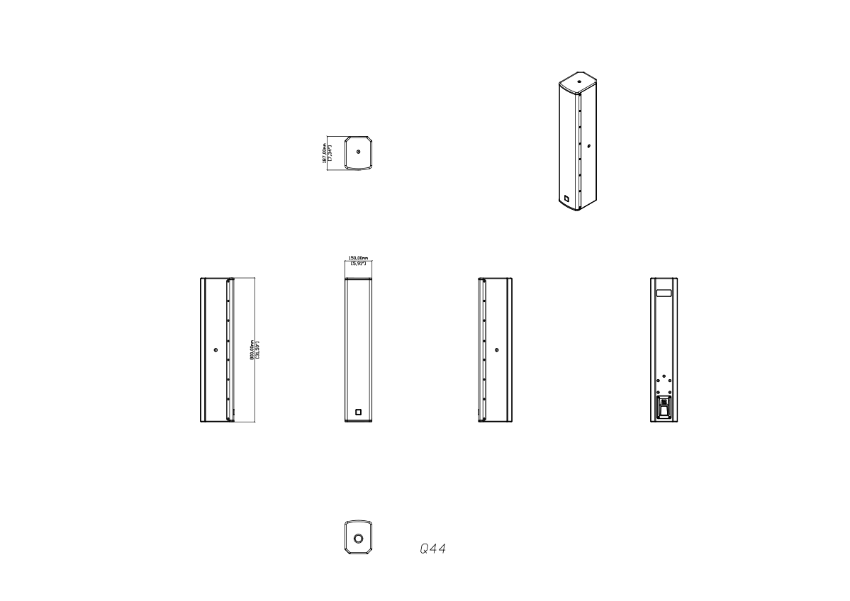 Martin AudioBlackline Q44 Tech Drawing