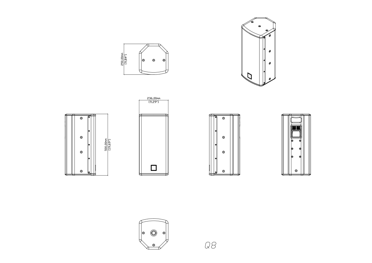 Martin AudioBlackline Q8 Tech Drawing