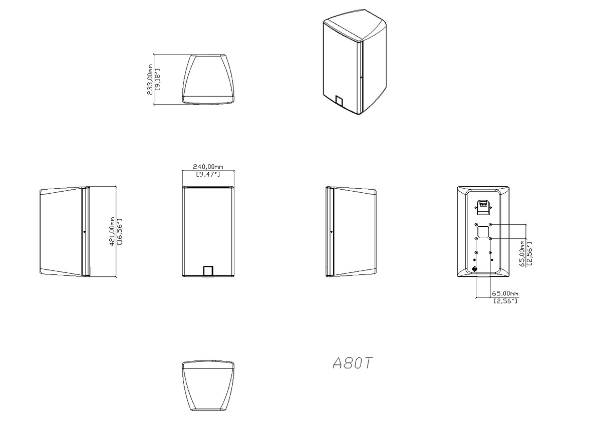 Martin AudioADORN A80T Tech Drawing