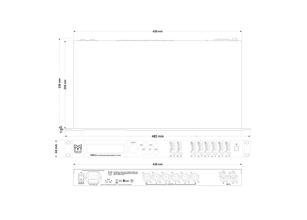 Martin AudioDX0.5 Tech Drawing